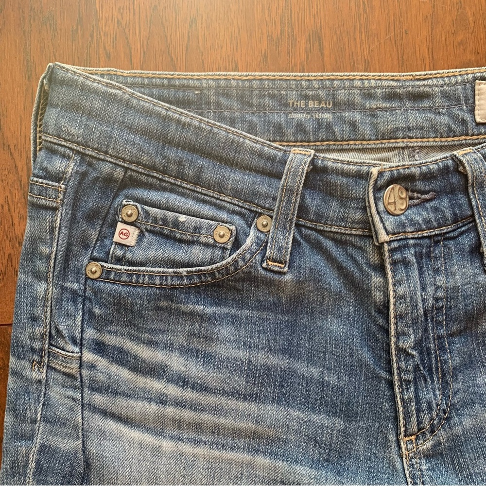 AG Adriano Goldschmied The Beau Cropped Jeans | Size 24 | Mid Blue - Picture 6 of 12